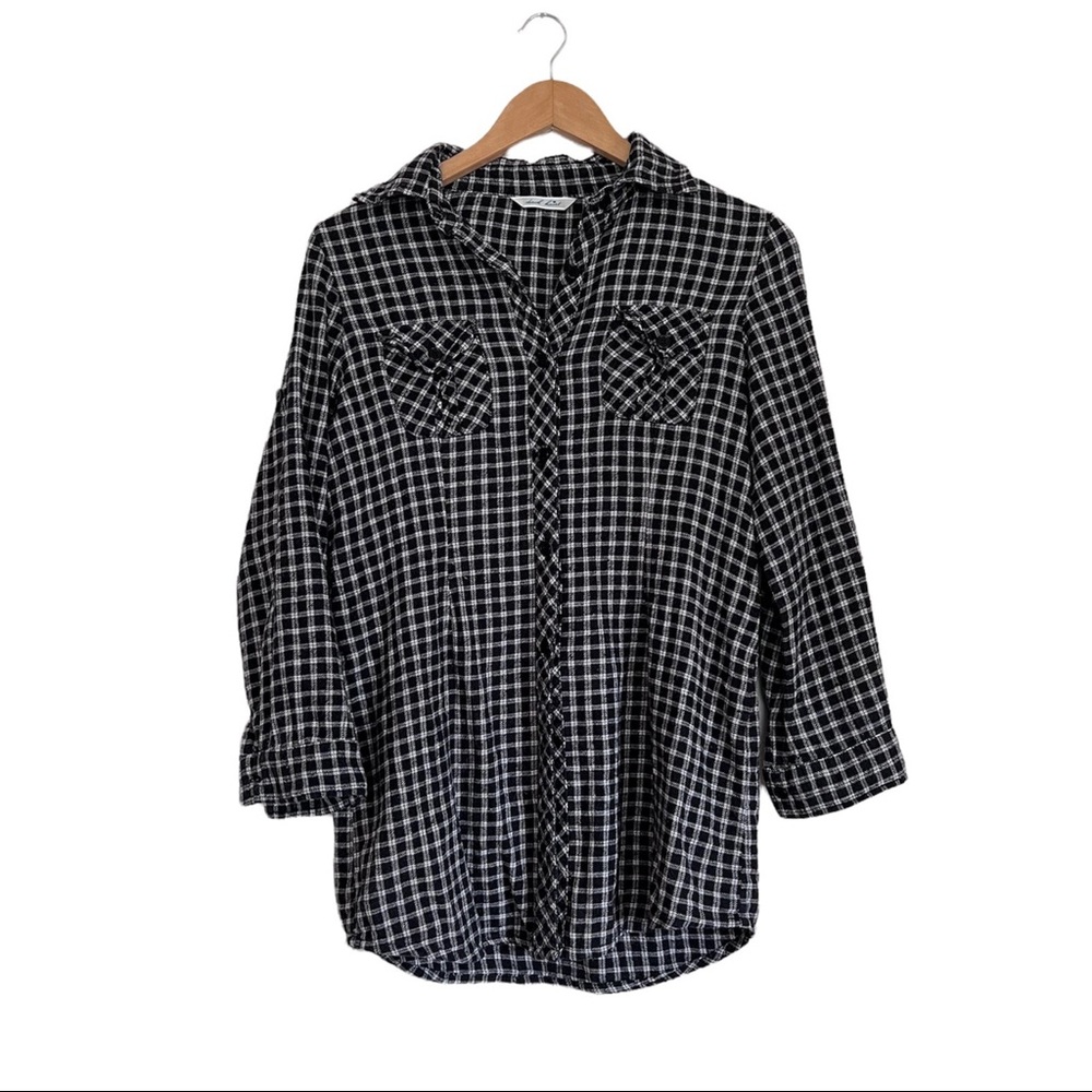 Derek Heart long oversized cotton plaid flannel size medium